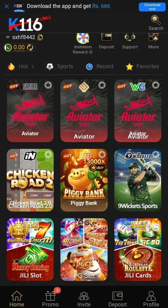 k116 game interface image